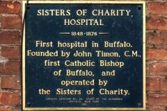 Plaque commemorating the Sisters of Charity hospital.